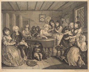 Porton vaiheita: laatta 6 tekijältä William Hogarth