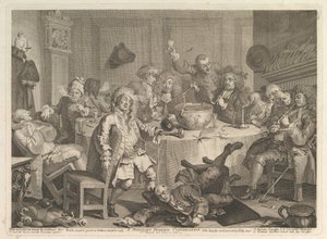 Keskiyön nykyaikainen keskustelu, maaliskuu 1732. tekijältä William Hogarth