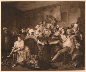A Rakes Progress - 3: The Orgy, 1733. tekijältä William Hogarth