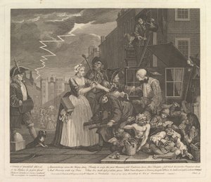 A Rakes Progress, levy 4, 25. kesäkuuta 1735. tekijältä William Hogarth