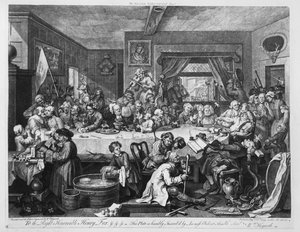 Vaaliviihde, 1755 tekijältä William Hogarth