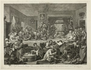 Election Entertainment, levy yksi neljästä vaalitulostuksesta tekijältä William Hogarth