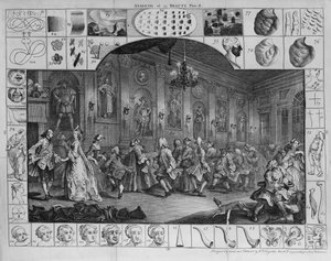 Kauneuden analyysi, levy II, 1753 tekijältä William Hogarth