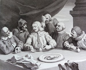 Kolumbus rikkoo munaa tekijältä William Hogarth
