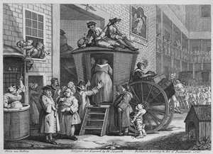 Country Inn Yard, 1747 tekijältä William Hogarth