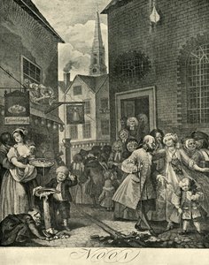 Covent Garden keskipäivällä, 1738, 1925. tekijältä William Hogarth