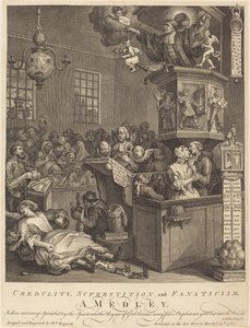 Uskollisuus, taikausko ja fanaattisuus tekijältä William Hogarth
