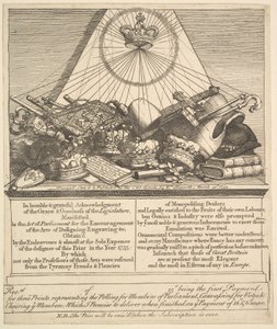 Kruunut, hiirtä, viikot jne., 1755. tekijältä William Hogarth