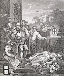 Julmuus täydellisyydessä, kirjasta "Julmuuden neljä vaihetta". tekijältä William Hogarth