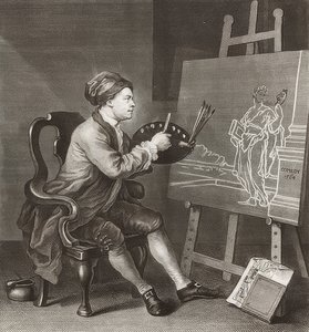 Hogarth Painting the Comic Muse / Hogarth malt die komische Muse. 1764 tekijältä William Hogarth