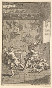 Hudibras Beating Sidrophel ja Whachum Seventeen Small Illustrations Samuel Butlerille..., 1721-26. tekijältä William Hogarth