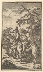 Hudibras Sallying Forth Seventeen Small Illustrations for Samuel Butlers Hudibras, no..., 1721-26. tekijältä William Hogarth
