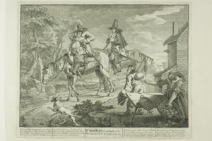 Hudibras Sallying Forth, levy kaksi Hudibrasista. tekijältä William Hogarth