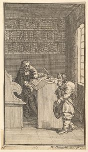 Hudibras ja lakimies Seitsemäntoista pientä kuvitusta Samuel Butlersille Hudibras, no..., 1721-26. tekijältä William Hogarth