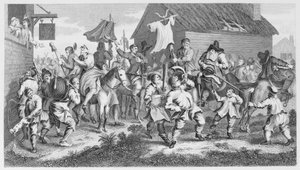 Hudibras kohtaa Skimingtonin tekijältä William Hogarth