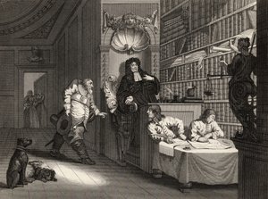 Hudibras asianajajan kanssa, Samuel Butlerin (1612-80) "Hudibrasista", George Presburyn kaivertama, William Hogarthin teoksista, julkaistu 1833 tekijältä William Hogarth