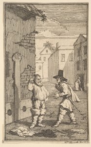 Hudibras ja Ralpho kiistelevät seitsemäntoista pientä kuvitusta Samuel Butlerin Hudibrasille..., 1721-26. tekijältä William Hogarth