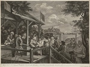 Huumoria vaaleista (neljän setti) (kaiverrus) tekijältä William Hogarth