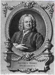 James Gibbs, kaiverrus Bernard Baron, 1747 tekijältä William Hogarth