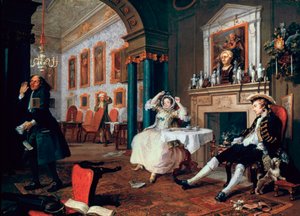 Avioliitto A-la-Mode: 2. The Tete a Tete, 1743 tekijältä William Hogarth