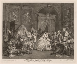 Muodikas avioliitto: WC kohtaus tekijältä William Hogarth