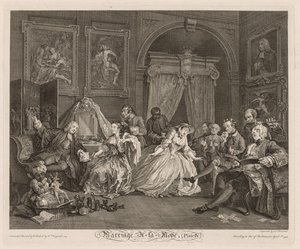Muodikas avioliitto: WC kohtaus tekijältä William Hogarth