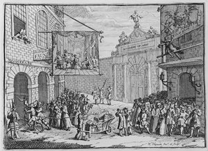 Naamiaiset ja oopperat, Burlington Gate, 1724 tekijältä William Hogarth