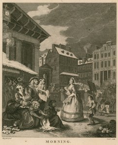 Aamu Covent Gardenissa Lontoossa tekijältä William Hogarth