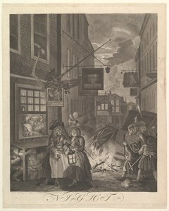 Night The Four Times of Day, 25. maaliskuuta 1738. tekijältä William Hogarth