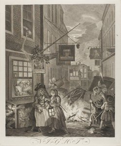 Yö, neljäs levy The Four Times of the Daysta tekijältä William Hogarth