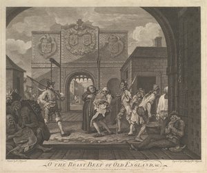 O the Roast Beef of Old England - The Gate of Caiais, 6. maaliskuuta 1749. tekijältä William Hogarth
