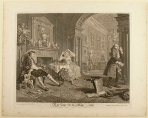 Taulu II, teoksesta "Marriage à la Mode" tekijältä William Hogarth