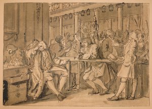 Luonnos teollisuudelle ja joutotyölle - levy X, 1747 tekijältä William Hogarth