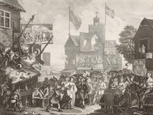 Southwarkin messut. 1733 tekijältä William Hogarth