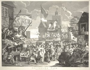Southwark Fair, kaiverrus Thomas Cook (1744-1818) tekijältä William Hogarth