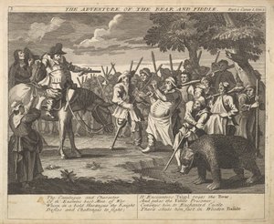 Karhun ja viulun seikkailu Levy 3: Kuvituksia Samuel Butlersille..., 1725-30. tekijältä William Hogarth