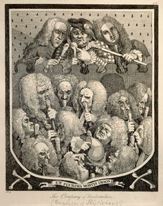Georg Friedrich Haendelin The Company of Undertakers, William Hogarthin karikatyyrikaiverrus tekijältä William Hogarth