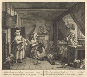 Ahdistunut runoilija tekijältä William Hogarth