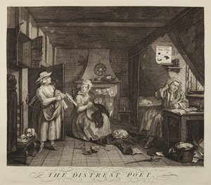 Ahdingossa oleva runoilija tekijältä William Hogarth