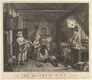 The Disstrest Poet, 15. joulukuuta 1740. tekijältä William Hogarth