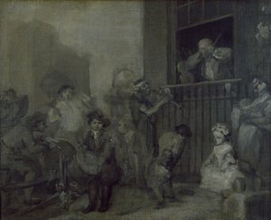 Raivostunut muusikko, 1600-luku tekijältä William Hogarth
