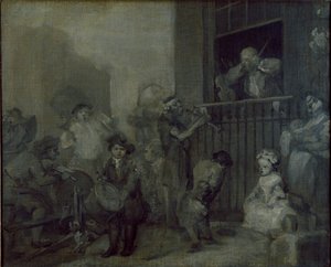 Raivostunut muusikko, c1741 tekijältä William Hogarth