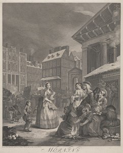 Neljä vuorokaudenaikaa, levy I: Aamu tekijältä William Hogarth