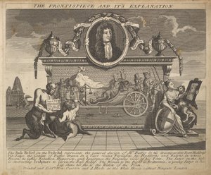 Etukappale ja sen selityslevy 1: Kuvituksia Samuel Butlers Hudille..., 1725-30. tekijältä William Hogarth