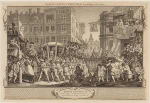Ahkera Lontoon Prentice Lord Mayor tekijältä William Hogarth