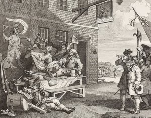 The Invasion, levy 2: Englanti / Die Invasion, Blatt 2: Englanti. 1756 tekijältä William Hogarth