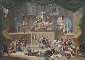 The Lottery, kuvitus teoksesta "Hogarth Restored: The Whole Works of the Familled William Hogarth, re-engraved by Thomas Cook", pub. 1812 (käsin väritetty kaiverrus). tekijältä William Hogarth