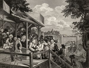 The Polling, kaiverrettu George Presbury, teoksesta "The Works of William Hogarth", julkaistu 1833 tekijältä William Hogarth