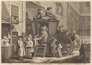 Stage-coach tai Country Inn Yard tekijältä William Hogarth