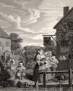 Times of the Day: Evening, teoksesta "The Works of William Hogarth", julkaistu 1833 tekijältä William Hogarth